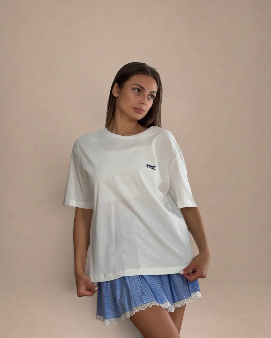 T-shirt z koszulową wstawką
