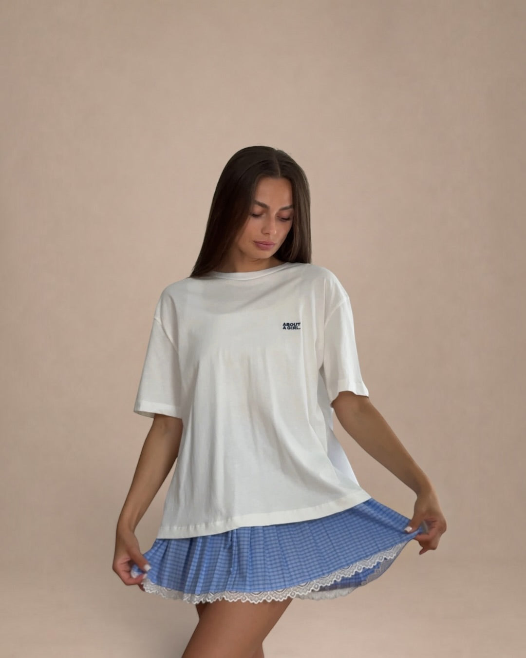 T-shirt z koszulową wstawką