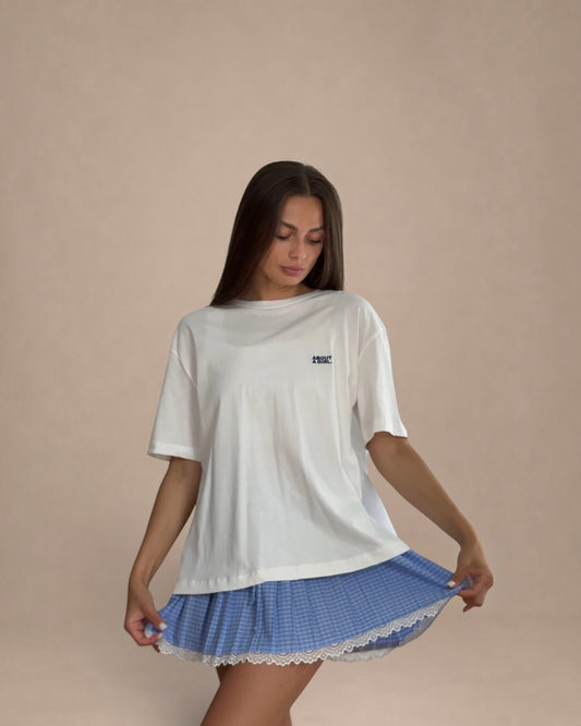 T-shirt z koszulową wstawką