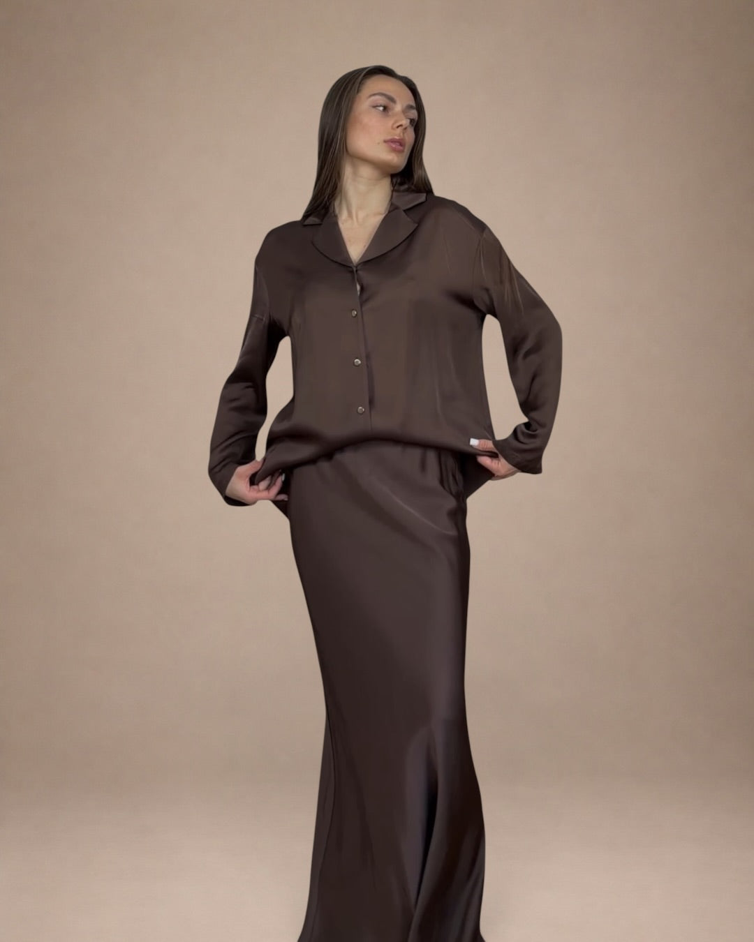 Komplet Koszula + Spódnica Maxi