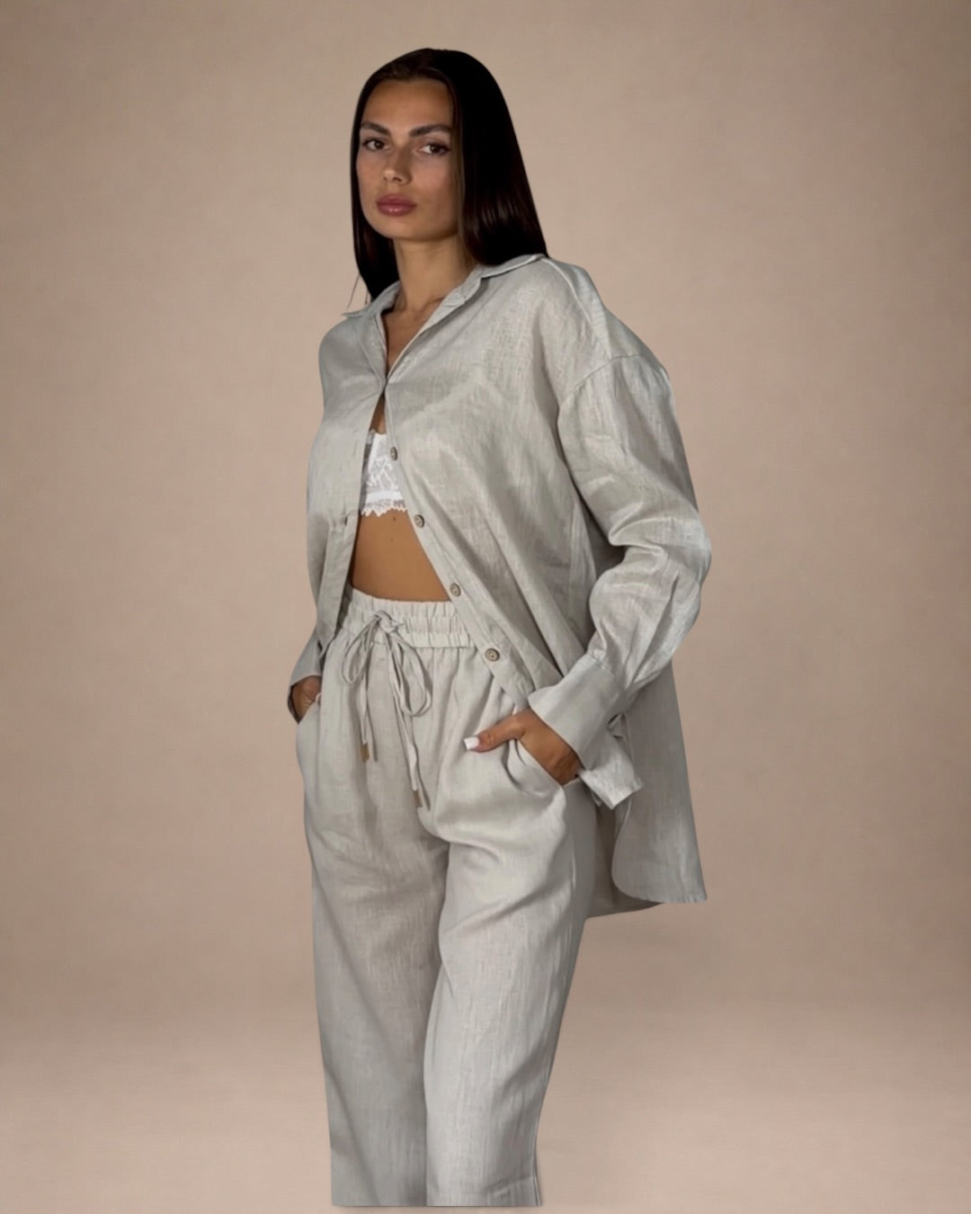 Komplet 100% len